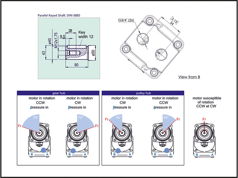 A3MS (SAE2) Bent Axis Hydraulic Motors SAE2 2 Bolt Bent Axis